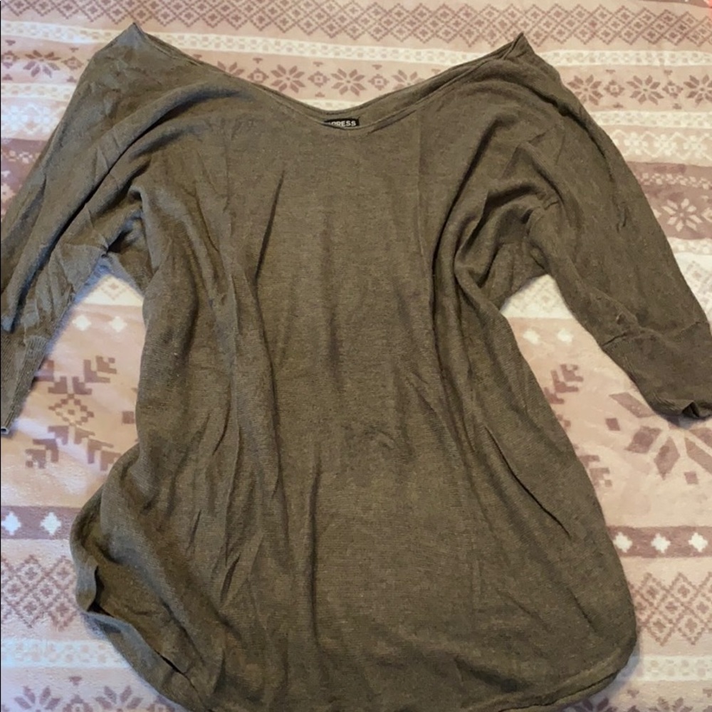 Express Long Oversized Vneck Sweater